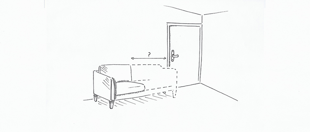 Sketch of Sofa Next to Living Room Door