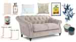 pink velvet chesterfield sofa and accessories