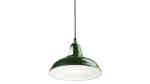 green metal factory style pendant lamp