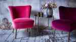 The compact emilia pink velvet cocktail chair works as a small space solution