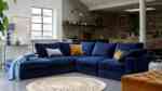 How to keep a blue velvet modular sofa with a corner unit and separate units that keeps together with clips so it does not slide apart